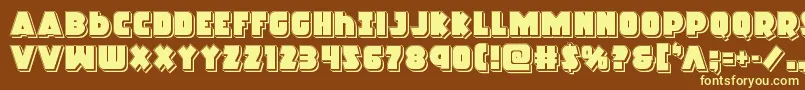 Racketsquadpunch Font – Yellow Fonts on Brown Background