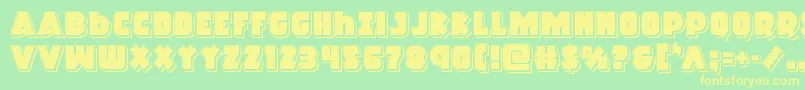 Racketsquadpunch Font – Yellow Fonts on Green Background