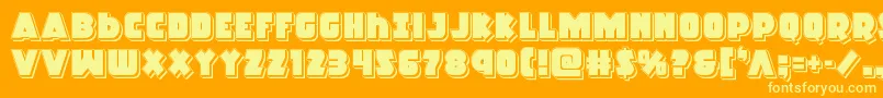 Racketsquadpunch Font – Yellow Fonts on Orange Background