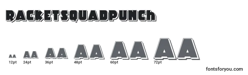 Racketsquadpunch Font Sizes