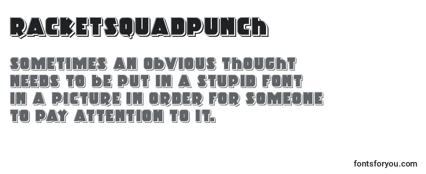 Review of the Racketsquadpunch Font