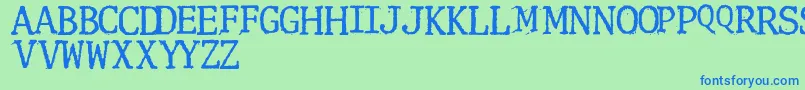 Clunk Font – Blue Fonts on Green Background