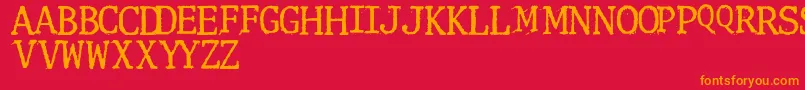 Clunk Font – Orange Fonts on Red Background