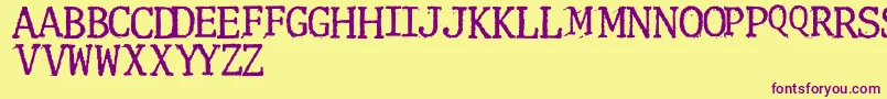 Clunk Font – Purple Fonts on Yellow Background