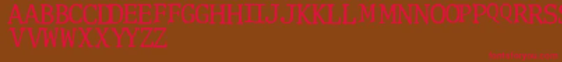 Clunk-Schriftart – Rote Schriften auf braunem Hintergrund