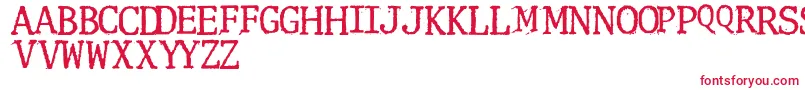 Clunk Font – Red Fonts on White Background