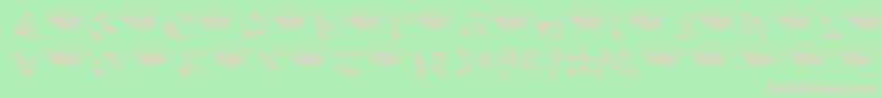 フォントWlroyalflutteropen – 緑の背景にピンクのフォント