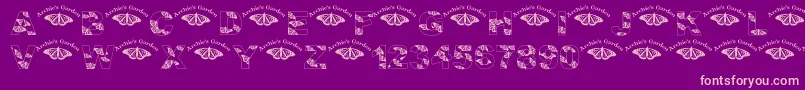 Wlroyalflutteropen-fontti – vaaleanpunaiset fontit violetilla taustalla