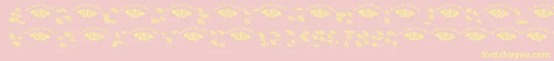フォントWlroyalflutteropen – 黄色のフォント、ピンクの背景