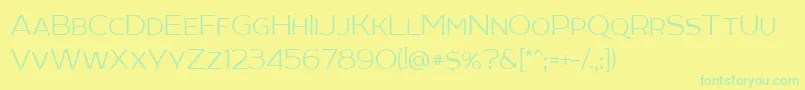 RoomThin Font – Green Fonts on Yellow Background