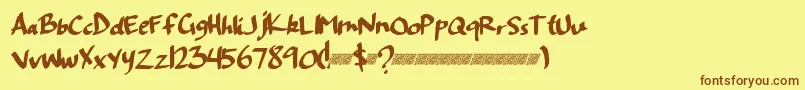 Fiftyshadowsdt Font – Brown Fonts on Yellow Background