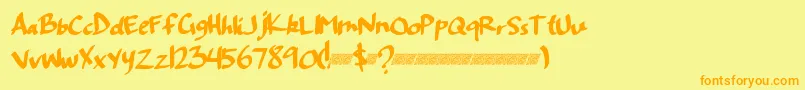 Fiftyshadowsdt Font – Orange Fonts on Yellow Background