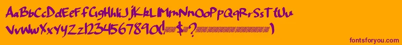 Fiftyshadowsdt Font – Purple Fonts on Orange Background