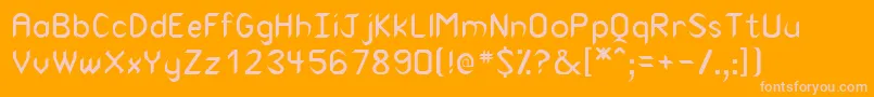 Fonte CuneiformMedium – fontes rosa em um fundo laranja