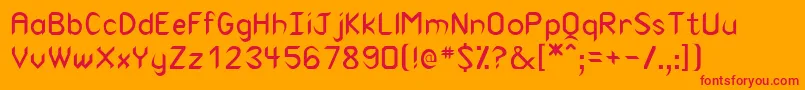 Fonte CuneiformMedium – fontes vermelhas em um fundo laranja