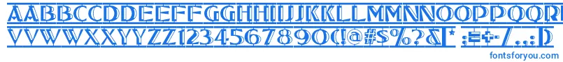 フォントTucsontwostepnf – 白い背景に青い文字