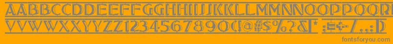 Tucsontwostepnf-Schriftart – Graue Schriften auf orangefarbenem Hintergrund