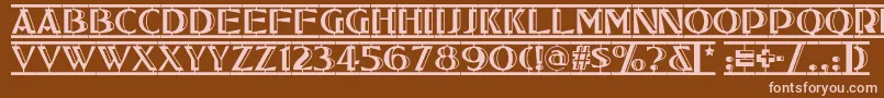 Tucsontwostepnf-Schriftart – Rosa Schriften auf braunem Hintergrund