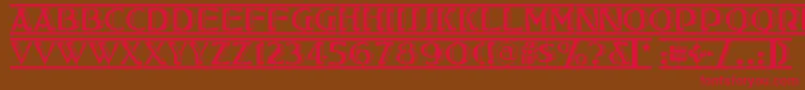 Tucsontwostepnf Font – Red Fonts on Brown Background