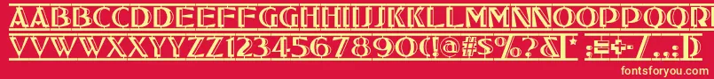 Tucsontwostepnf Font – Yellow Fonts on Red Background