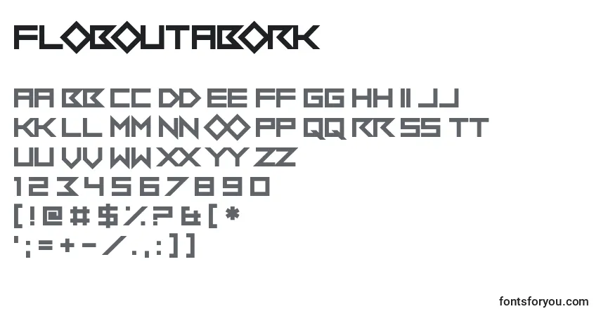 A fonte FlobOutABork – alfabeto, números, caracteres especiais