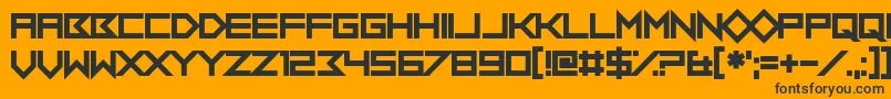 FlobOutABork-Schriftart – Schwarze Schriften auf orangefarbenem Hintergrund