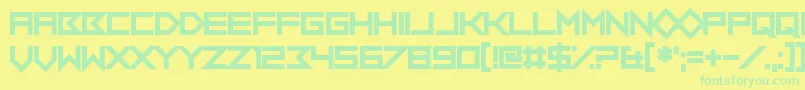 Police FlobOutABork – polices vertes sur fond jaune