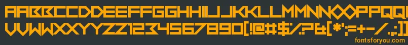 FlobOutABork-fontti – oranssit fontit mustalla taustalla