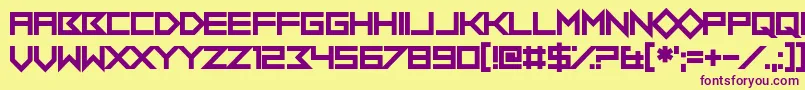 Więcej informacji o czcionce FlobOutABork Czcionka FlobOutABork – fioletowe czcionki na żółtym tle