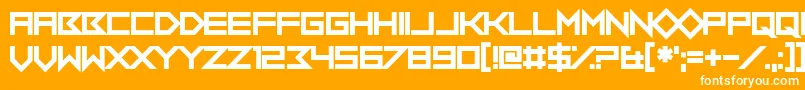 FlobOutABork-fontti – valkoiset fontit oranssilla taustalla