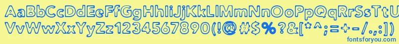 Distro2Toasted Font – Blue Fonts on Yellow Background