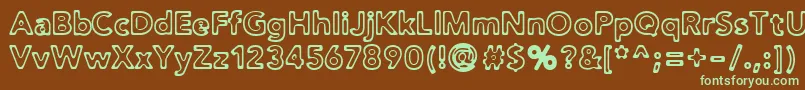 Distro2Toasted Font – Green Fonts on Brown Background