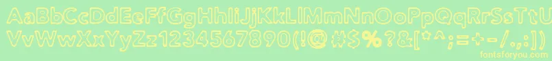 Więcej informacji o czcionce Distro2Toasted Czcionka Distro2Toasted – żółte czcionki na zielonym tle