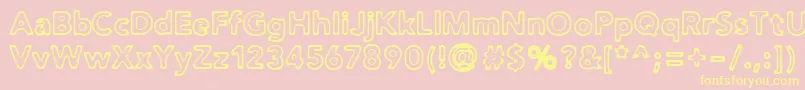 Distro2Toasted Font – Yellow Fonts on Pink Background