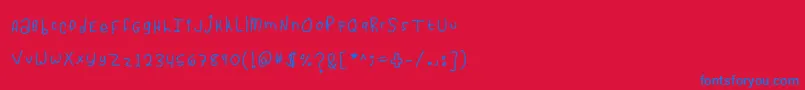 CassidyLovesYou-fontti – siniset fontit punaisella taustalla