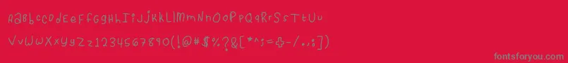 CassidyLovesYou-fontti – harmaat kirjasimet punaisella taustalla