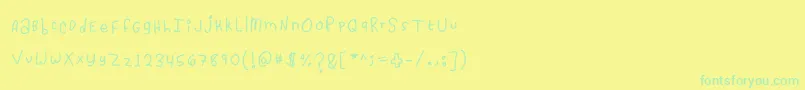 Więcej informacji o czcionce CassidyLovesYou Czcionka CassidyLovesYou – zielone czcionki na żółtym tle