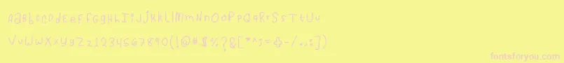 CassidyLovesYou-Schriftart – Rosa Schriften auf gelbem Hintergrund