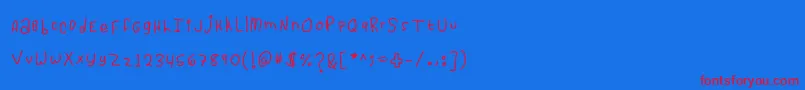 CassidyLovesYou-Schriftart – Rote Schriften auf blauem Hintergrund
