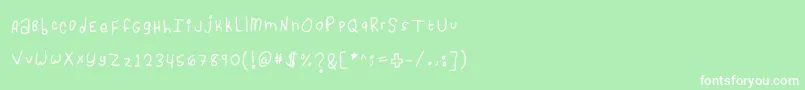 CassidyLovesYou-Schriftart – Weiße Schriften auf grünem Hintergrund