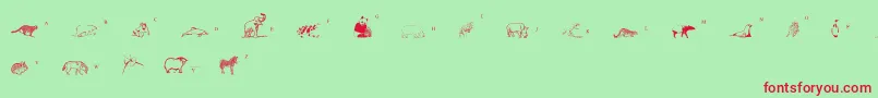 フォントRedList – 赤い文字の緑の背景