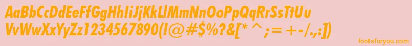 FuturaBoldCondensedItalicBt Font – Orange Fonts on Pink Background
