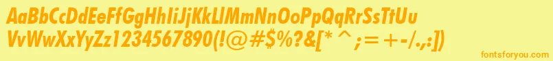 FuturaBoldCondensedItalicBt Font – Orange Fonts on Yellow Background