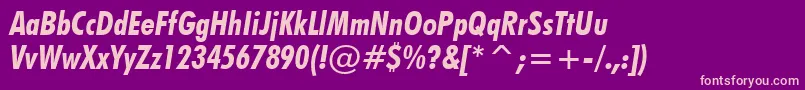 FuturaBoldCondensedItalicBt Font – Pink Fonts on Purple Background