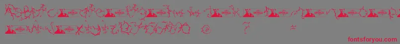 FtfIndonesianaIsland Font – Red Fonts on Gray Background