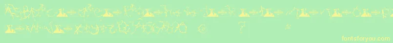 FtfIndonesianaIsland-Schriftart – Gelbe Schriften auf grünem Hintergrund