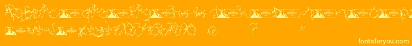 フォントFtfIndonesianaIsland – オレンジの背景に黄色の文字