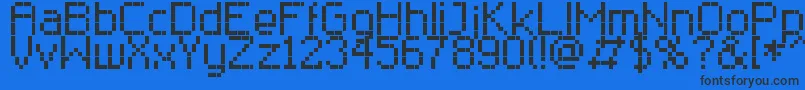 RClassic8 Font – Black Fonts on Blue Background