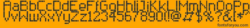 RClassic8 Font – Black Fonts on Orange Background