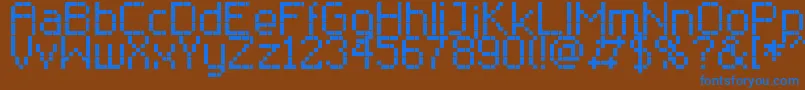 RClassic8 Font – Blue Fonts on Brown Background